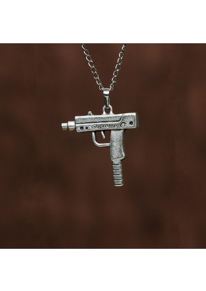 Gümüş Kaplama Tasarım Uzi Çelik Kolye modelleri