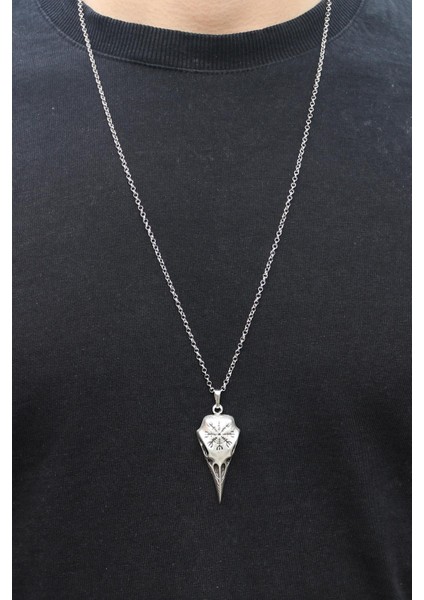 Gümüş Kaplama Tasarım Kafatası Çelik Kolye fırsatları