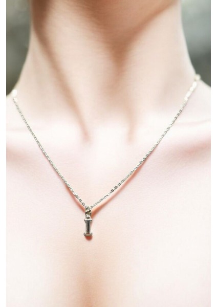 I Harfi Mini 925 Ayar Gümüş Kaplama Harfli Kolye Isimli Kişiye Özel Kolye Hediye Paketli Kutulu