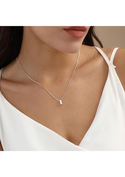 I Harfi Tasarım 925 Ayar Gümüş Kaplama Harfli Kolye Isimli Kişiye Özel Kolye Hediye Paketli Kutulu