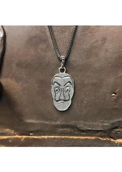 Gümüş Kaplama Tarz Salvador Dali Çelik Kolye