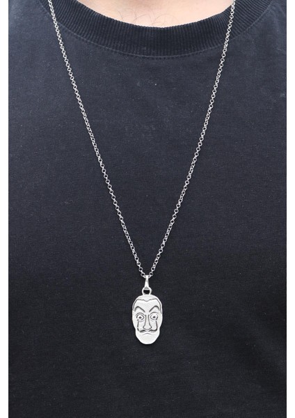 Gümüş Kaplama Tarz Salvador Dali Çelik Kolye fırsatları