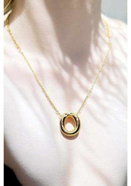 Ö Harfi Tasarım Balon Kolye 18K Altın Kaplama Isimli Kişiye Özel Kolye Hediye Paketli Kutulu