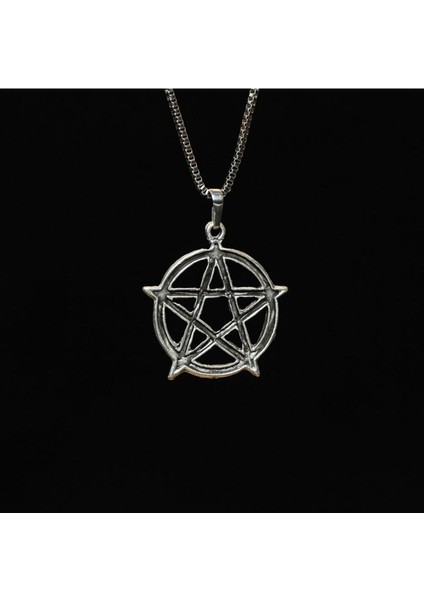Gümüş Kaplama Tarz Pentagram Çelik Kolye fiyatları