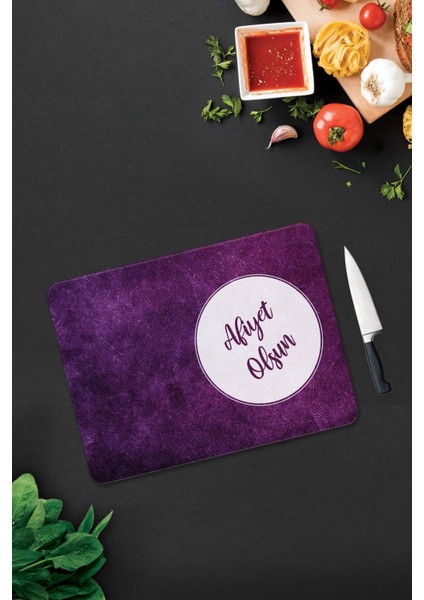 Afiyet Olsun | Mor Doku | Cam Kesme Tahtası - Cam Kesme Tablası | 30CM x 40CM fiyatları