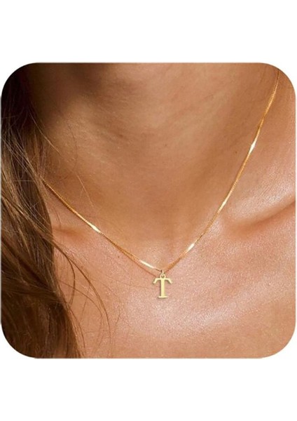 T Harfi Mini 18K Altın Kaplama Harfli Kolye Isimli Kişiye Özel Kolye Hediye Paketli Kutulu fiyatları