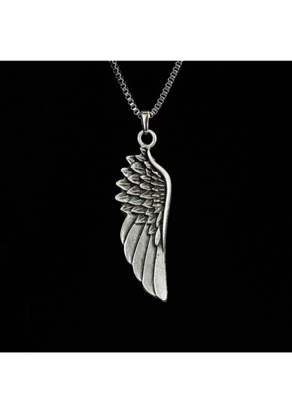 Gümüş Kaplama Tasarım Kanat Çelik Kolye fiyatları