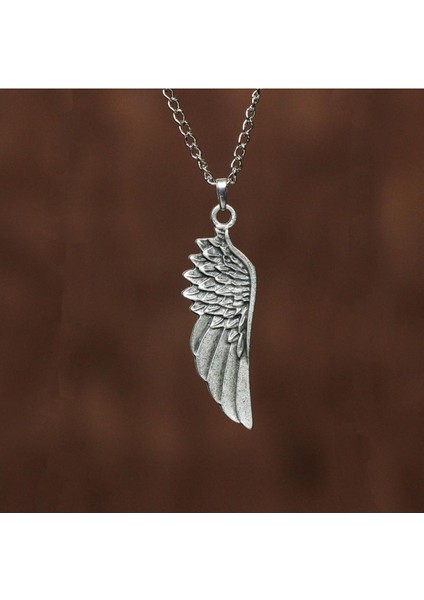 Gümüş Kaplama Tasarım Kanat Çelik Kolye modelleri