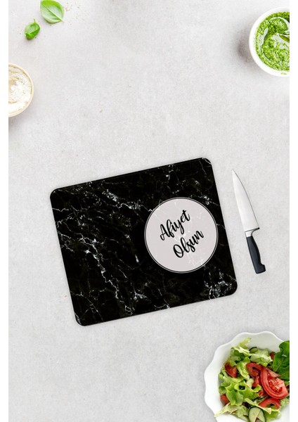 Canım Annem | Siyah Mermer Görünümlü | Cam Kesme Tahtası | 29CM x 34CM fiyatları