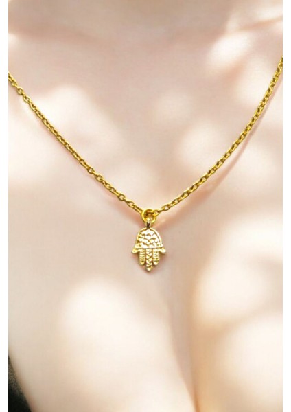 18K Altın Kaplama Huggie Sallantılı Mini Tasarım Çelik Küpe ve Kolye Set