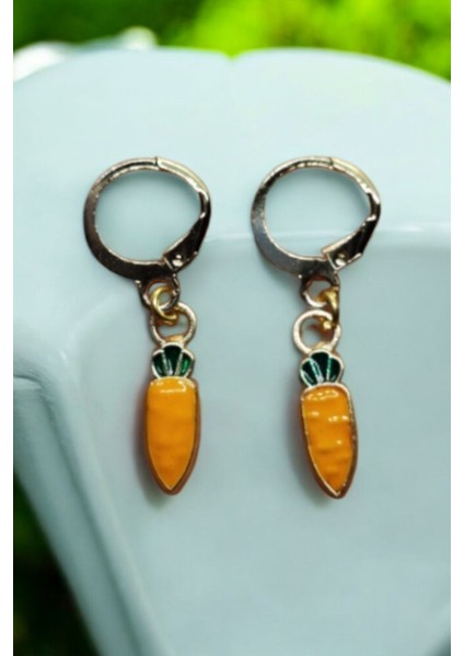 18K Altın Kaplama Huggie Sallantılı Mini Tasarım Çelik Küpe ve Kolye Set