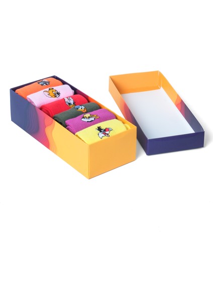 Snack Attack – 6'lı Desenli Renkli Unisex Çorap Seti | Eğlenceli Tasarımlar, Özel