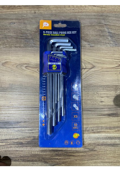 9’lu L Tip Alyan Anahtar Seti – 1.5 mm – 10 mm | Chrome Vanadyum | 50 Hrc Sertlik