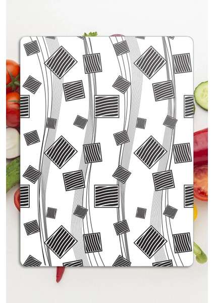 Cam Kesme Tahtası Amore Karışık Gri Desenli 20X30 cm fırsatları