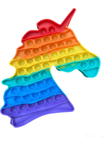 Pop It Push Bubble Fidget Popit Duyusal Unicorn Pony Renkli 25 cm