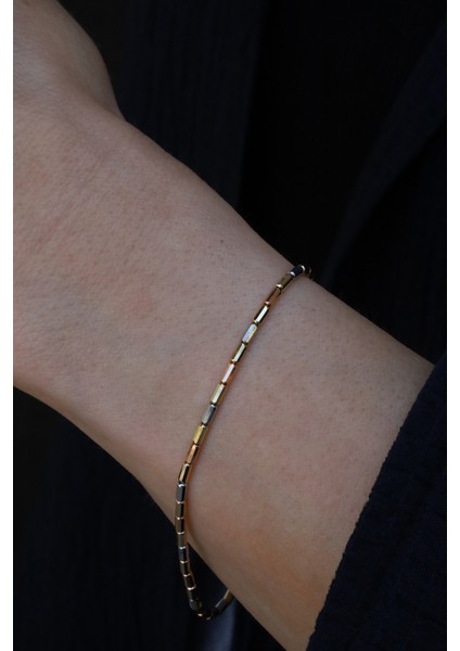 14 Ayar Altın Üç Renkli Bileklik modelleri