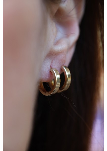 14 Ayar Altın Ince Halka (Çap:1.5 Cm) Küpe modelleri