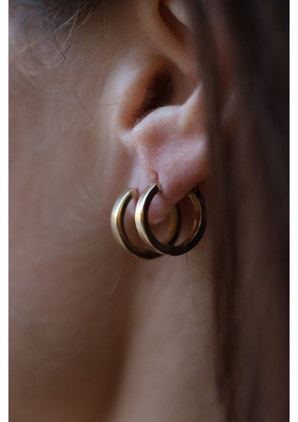 14 Ayar Altın Ince Halka (Çap:1.5 Cm) Küpe indirimleri