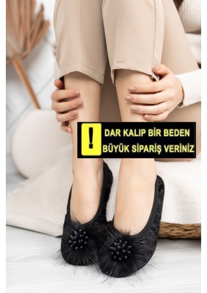 Siyah Kadın Pisi Patik Terlik Katlanabilir Çantada Taşınabilir Ev Babeti Kaymaz Ses Yapmaz Taban