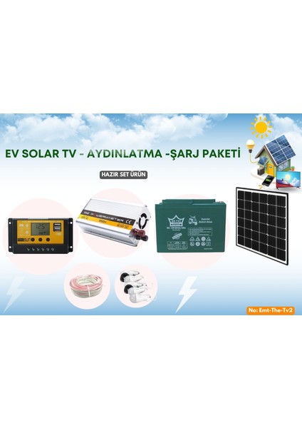 Solar Güneş Enerji Sistemi Aydınlatma Cep Telefonu Şarj Tv Mini Buzdolabı