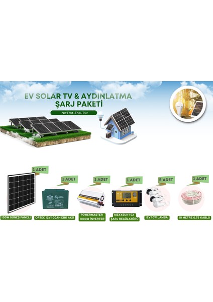 Solar Güneş Enerji Sistemi Aydınlatma Cep Telefonu Şarj Tv Mini Buzdolabı