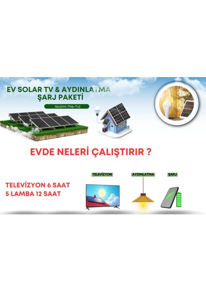 Solar Güneş Enerji Sistemi Aydınlatma Cep Telefonu Şarj Tv Mini Buzdolabı