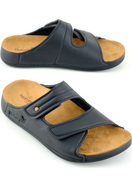 Naturela Kadın Yazlık Suni Deri Iki Cırt Cırtlı Kemer Ayarlanabilir Comfort Taban Günlük Terlik