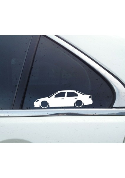 Basık Oto Stickeri 2 Adet Beyaz
