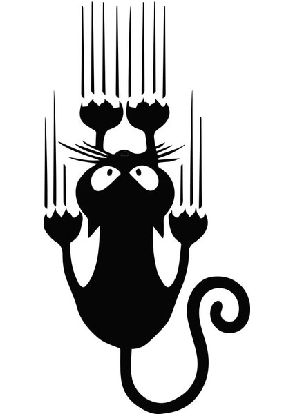 Kayan Kedi Oto Sticker Siyah 11X23CM