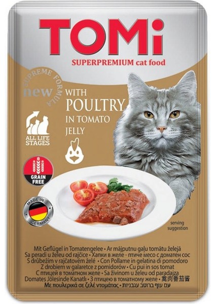 Kedi Kümes Hayvanı ve Domates Tahılsız Pouch Mama 100GR (Pate) Dpmah