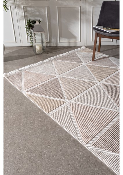 Rio Iskandinav Salon Halısı Mutfak Halısı Yolluk Bukle Dokuma Halı Tozumaz Açık Bej Vizon Dekoratif Halı Rıo-06 fırsatları