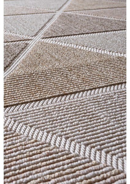 Rio Iskandinav Salon Halısı Mutfak Halısı Yolluk Bukle Dokuma Halı Tozumaz Açık Bej Vizon Dekoratif Halı Rıo-06 indirimleri