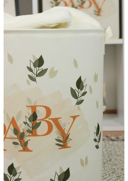 Baby ve Gökkuşağı Tasarımlı 2'li Çocuk Odası Saklama Kutusu Düzenleyici Oyuncak Kirli Sepeti 37X40 modelleri