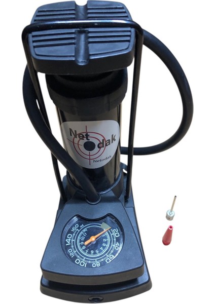 Mini Bisiklet Pompası Göstergeli Taşınabilir Ayak Pompası Motorsiklet ve Araç Pompası
