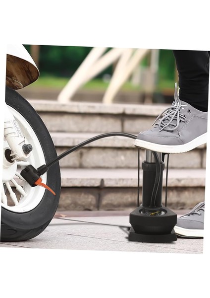 Mini Bisiklet Pompası Göstergeli Taşınabilir Ayak Pompası Motorsiklet ve Araç Pompası