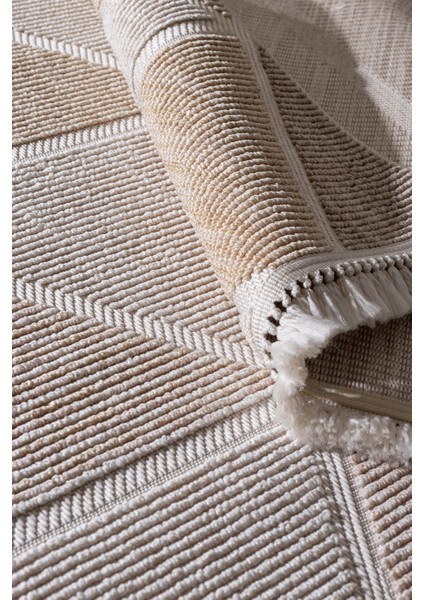 Rio Iskandinav Salon Halısı Mutfak Halısı Yolluk Bukle Dokuma Halı Tozumaz Açık Bej Vizon Dekoratif Halı Rıo-06 modelleri