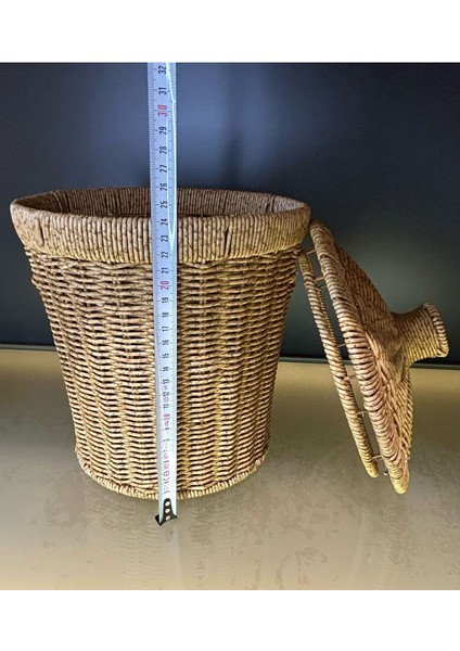 Wicker 2'li Hasır Kapaklı Patates Soğan Sepet Set 2 Boy Sunum Sebzelik Örgü Çamaşır Sepeti Dekor indirimleri