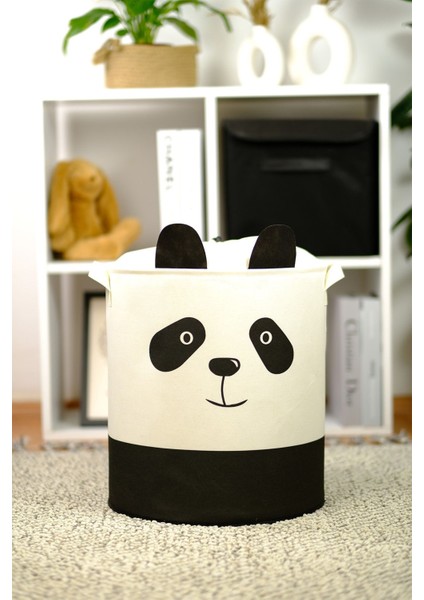 Panda Tasarımlı Bebek Çocuk Odası Fileli Düzenleyici Saklama Kutusu Oyuncak Kirli Sepeti 37X40 fiyatları