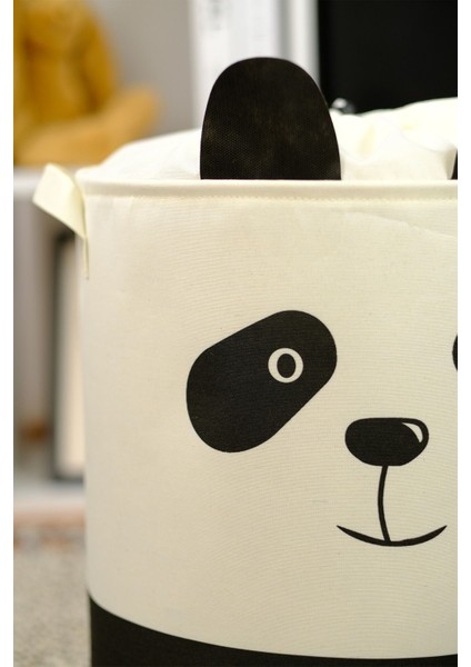 Panda Tasarımlı Bebek Çocuk Odası Fileli Düzenleyici Saklama Kutusu Oyuncak Kirli Sepeti 37X40 modelleri
