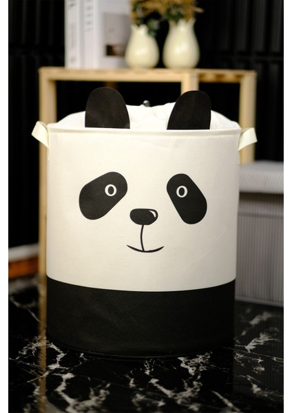 Panda Tasarımlı Bebek Çocuk Odası Fileli Düzenleyici Saklama Kutusu Oyuncak Kirli Sepeti 37X40 indirimleri