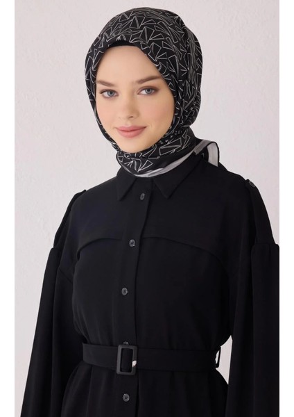 Tivil İpek Eşarp 4060 - 06 Siyah Karışık Desen