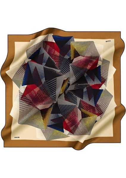 Tivil İpek Eşarp 8569713 - 912 - 47905 Krem Karışık Desen