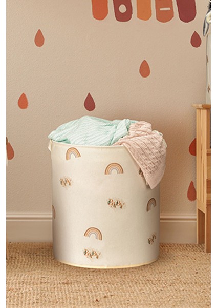 Minik Baby Tasarımlı Fileli Çocuk Odası Saklama Kutusu Düzenleyici Oyuncak Kirli Sepeti 37X40 modelleri