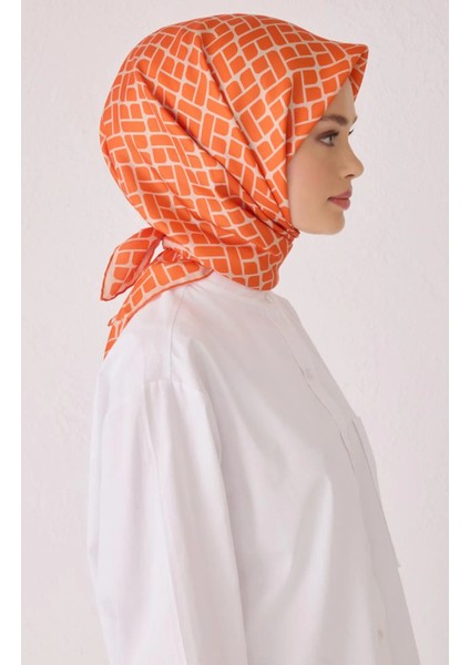 Tivil İpek Eşarp 4062 - 32 Turuncu Karışık Desen fiyatları