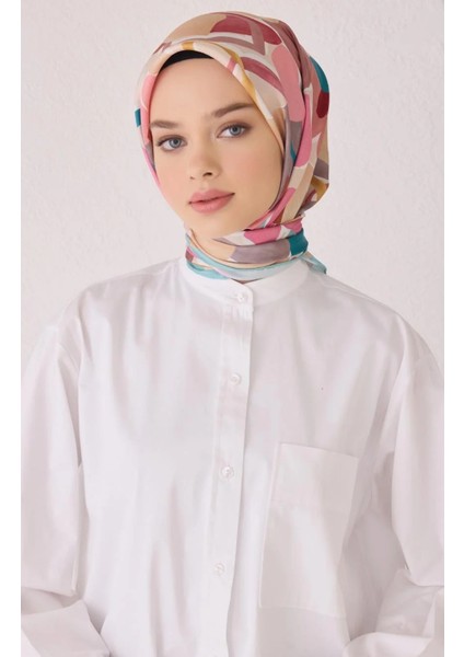 Tivil Ipek Eşarp 4054-31 Pembe Karışık Desen