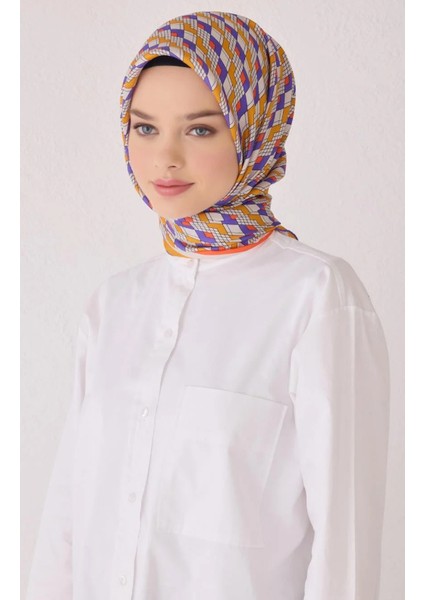 Tivil Ipek Eşarp 4052-80 Mor Karışık Desen