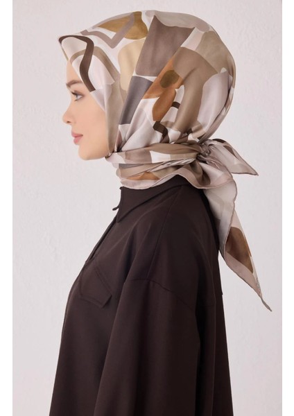 Tivil İpek Eşarp 4054 - 37 Kahverengi Karışık Desen fiyatları