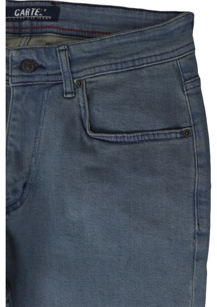 Fistan Store Erkek Mavi Yüksek Bel Rahat Kesim Boru Paça Büyük Beden Jean Pantolon modelleri