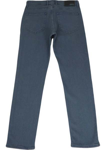 Fistan Store Erkek Mavi Yüksek Bel Rahat Kesim Boru Paça Büyük Beden Jean Pantolon fırsatları