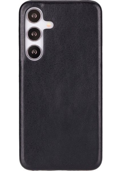Galaxy S25 Uyumlu Hakiki Deri Arka Kapak - Siyah